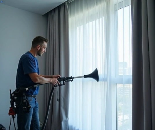 Professional drapes cleaning process tools Matty Curtain Cleaning luscombe