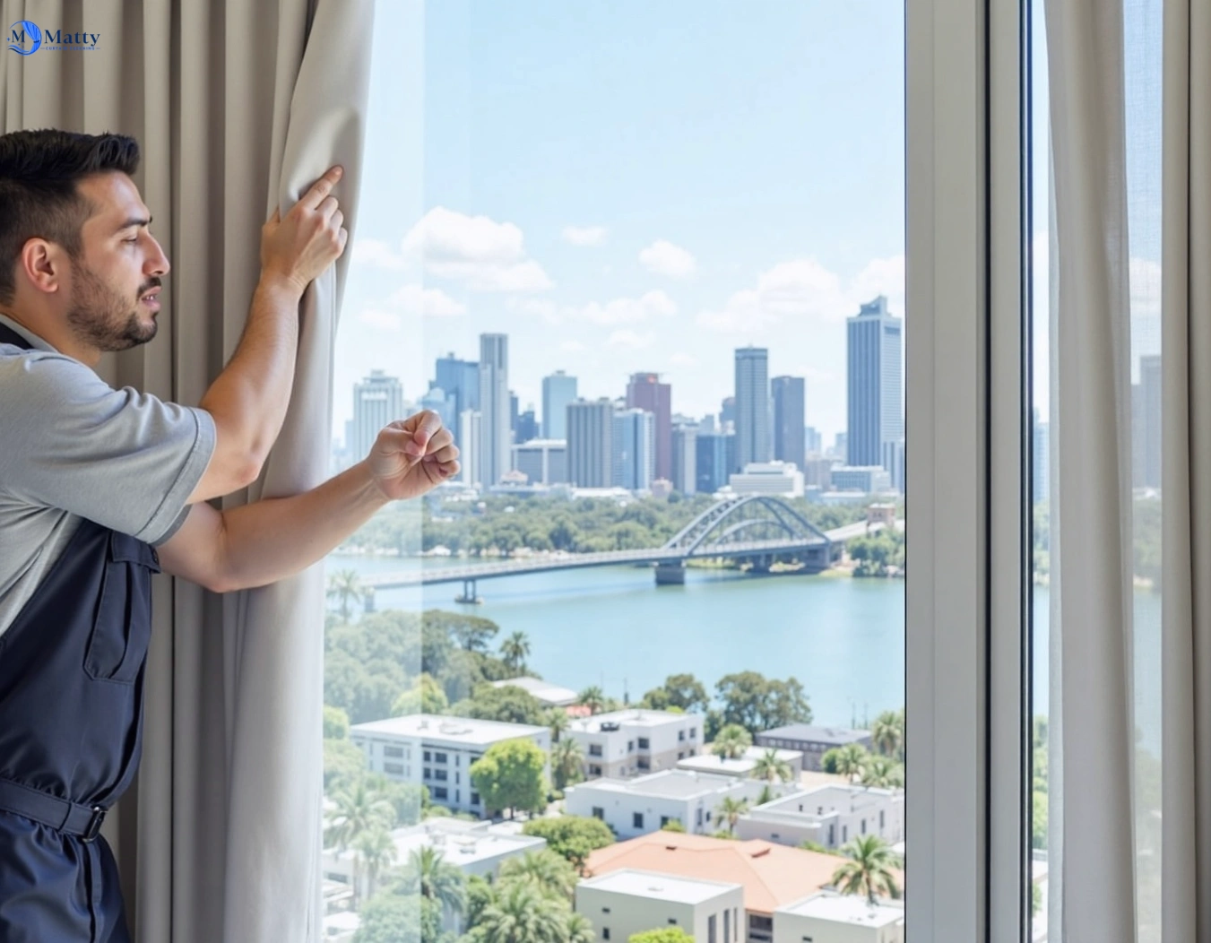 Professional curtain steam cleaning service luscombe QLD by Matty Curtain Cleaning